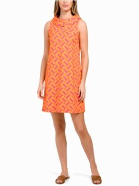Trina Turk Pink and Orange Geometric Dress